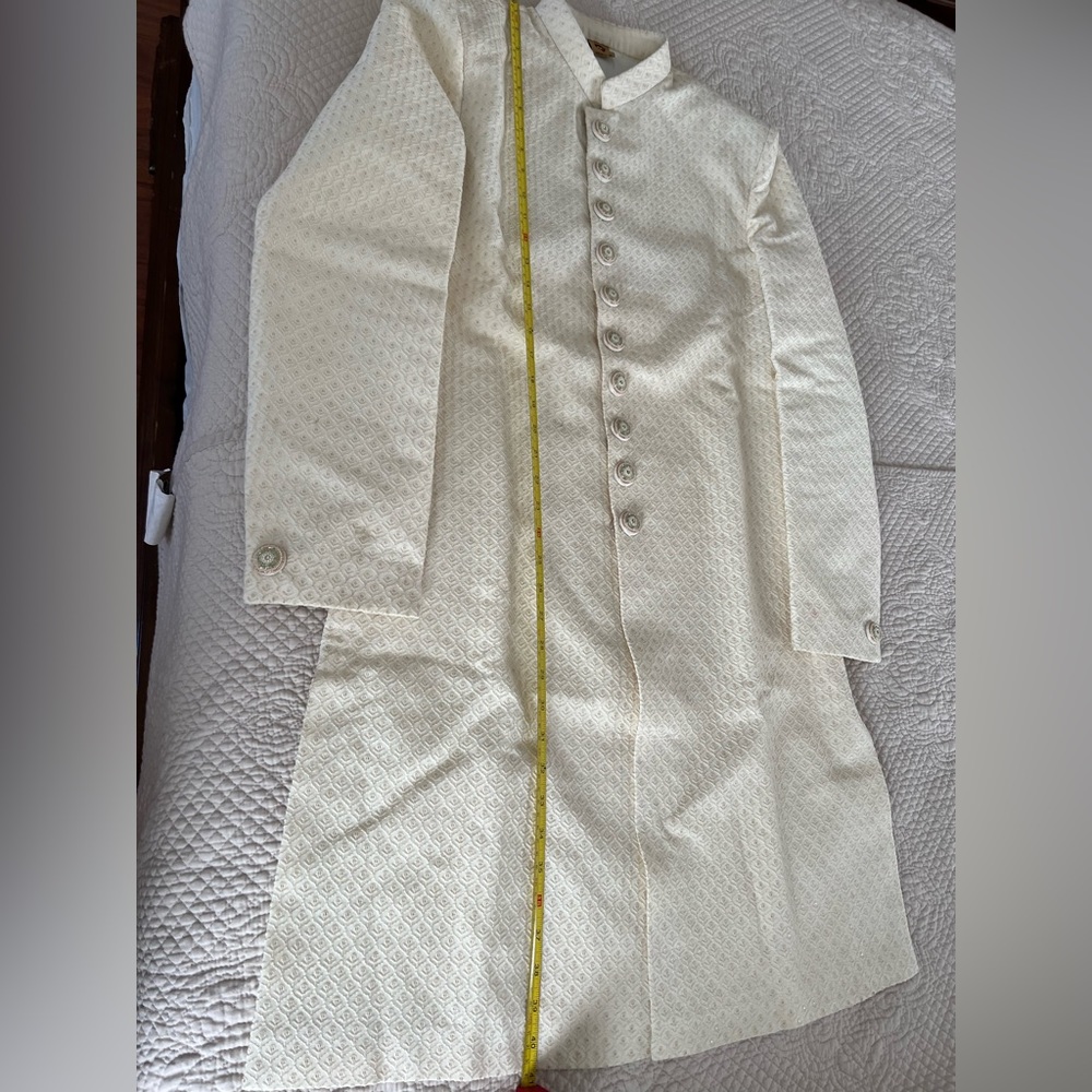 Off white sherwani mens Indian outfit